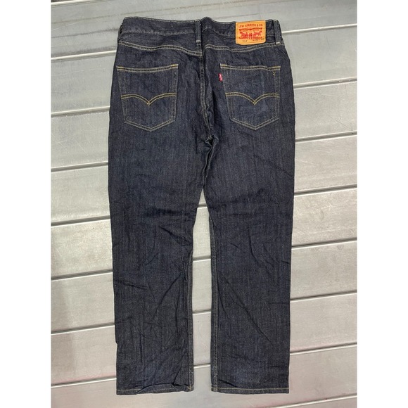 Levis 514 Straight Leg Jeans Mens 33x30 Blue Dark Wash Denim 100% Cotton - Picture 11 of 16